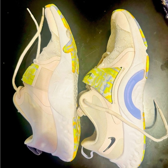 Nike Off White Women Walking Training Athletic Lace & Velcro Closure Shoes 8.5 - Picture 2 of 8